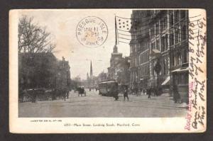 CT Main Street HARTFORD CONN Postcard UDB Horse & Buggy Connecticut Postcard