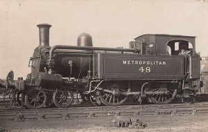 Metropolitan Class E Number 48 0-4-4T Real Photo Train Postcard