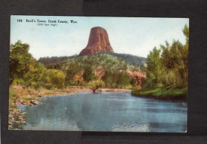 WY Devils Devil's Tower Crook County Wyoming Postcard
