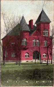 Postcard North School in Storm Lake, Iowa~138647