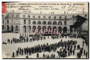 Old Postcard Versailles national Funerals of victims of Airship 1 genie Barra...