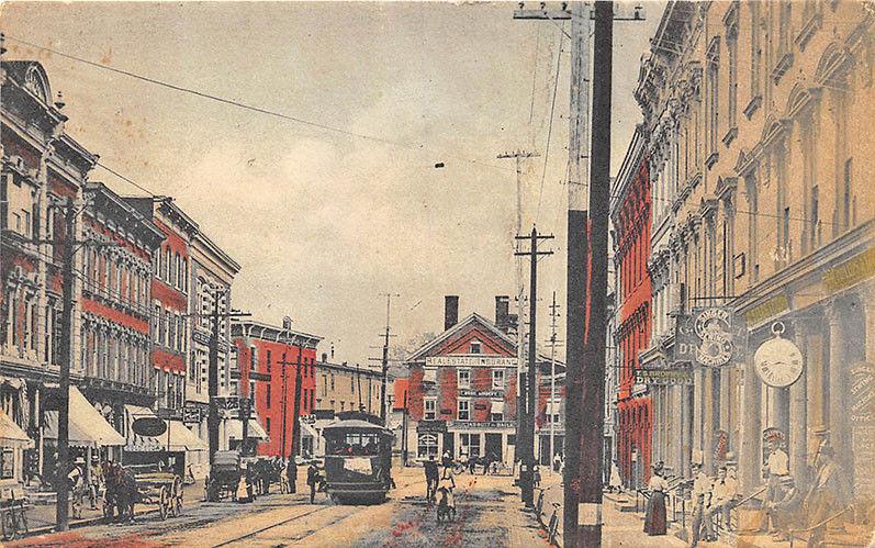 Montpelier VT Business District Store Fronts Trolley Postcard