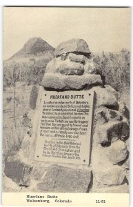 HUERFANO BUTTE Walsenburg, Colorado Mountain Club 1950s Vintage Postcard