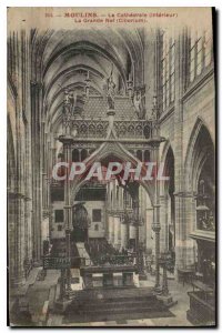 Old Postcard Moulins Cathedral (Interior) The nave