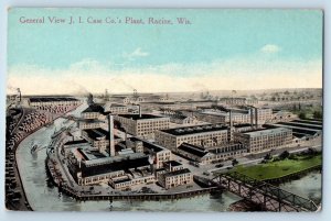 Racine Wisconsin Postcard General View Case Plant Exterior Building 1910 Vintage