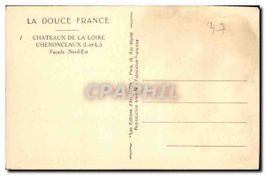 Old Postcard Chateau de Chenonceau Loire Facade North East