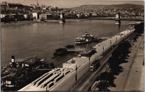 Hungary Budapest Latkep a Dunaval Vintage RPPC C099