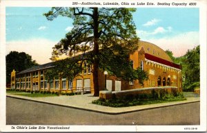 Linen Postcard Auditorium in Lakeside, Ohio on Lake Erie