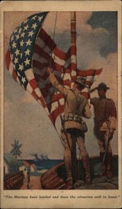 WWI Propaganda Marines Raising American Flag Poster Art Port Royal SC PC