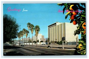 c1950s Court House and Civic Home, Greetings from San Bernardino CA Postcard