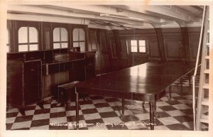 BRITISH NAVY SHIP~H M S VICTORY-NELSON'S DINING ROOM~1935 PHOTO POSTCARD