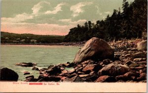 Shore Scene Bar Harbor Me Maine Antique Undivided Back Unposted Postcard