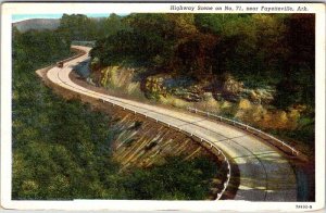 Postcard HIGHWAY SCENE Fayetteville Arkansas AR AL1248