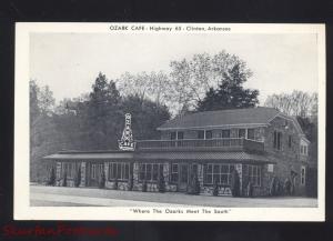 CLINTON ARKANSAS OZARK CAFÉ RESTAURANT VINTAGE ADVERTISING POSTCARD B&W