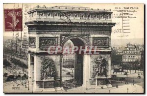 Old Postcard All Paris The Arc de Triomphe Tomb of the Unknown Soldier