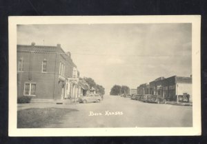 RPPC BERN KANSAS DOWNTOWN STREET SCENE OLD CARS STORES REAL PHOTO POSTCARD