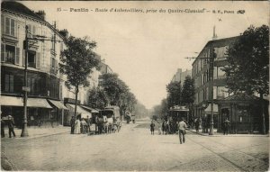 CPA PANTIN Route d'AUBERVILLIERS, prise des Quatre-Chemins (124128)