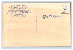 c1910 Four Winds Motel West Chester, Penna. Postcard F114E