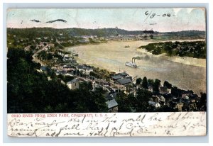 c1910 Ohio River View From Eden Park, Cincinnati. Postcard F184E