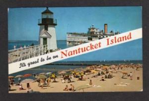 MA NANTUCKET ISLAND Lighthouse Light House MASS Postcard Massachusetts