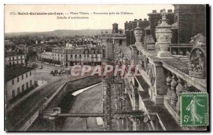 Old Postcard Saint Germain en Laye Panorama Place Thiers took the castle