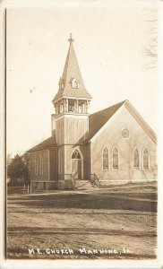 Manning IA M. E. Church Postcard by Carroll Real Photo Postcard