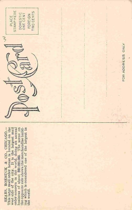 Sears Roebuck Mail Order Co Chicago Illinois 1906 postcard