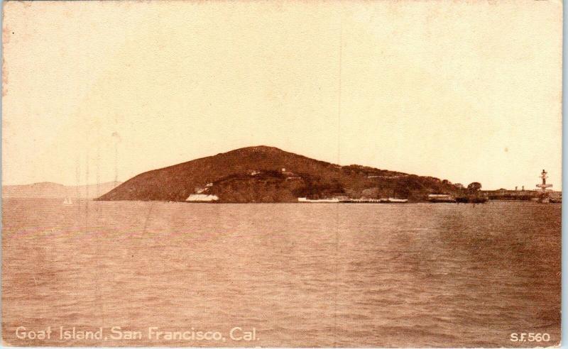 SAN FRANCISCO, CA California   View  of  GOAT  ISLAND   c1910s    Postcard