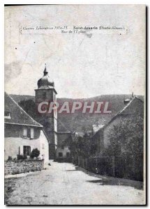 Postcard Old Saint Amarin Haute Alsace Church Street