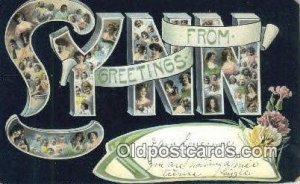 Lynn, Mass USA Large Letter Town 1907 small paper chip right top corner