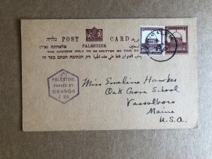 1940 Postcard from Palestine, passed censor