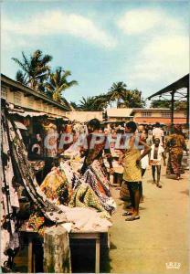  Modern Postcard Republic of Gabon Nice Port Market