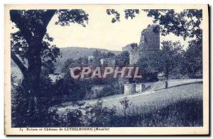 Old Postcard Ruins and Chateau de Lutzelbourg