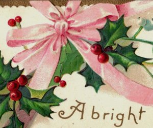 1880s Embossed Victorian Christmas Card Tag Fab! F133