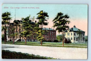 Cedar Rapids Iowa IA Postcard Coe College  Buildings Trees 1910 Vintage Antique