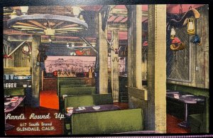 Vintage Postcard 1930-1945 Rand's Round Up Restaurant, Glendale, California (CA)