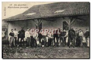 Old Postcard Horse Riding Equestrian At district Marechaux farriers Army