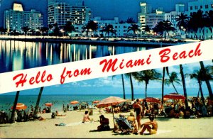 Florida Miami Beach Greetings Hello With Split View