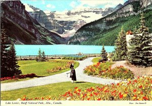 Piper Lake Louise Banff Nat'l Park Alberta Canada Postcard Continental View Card