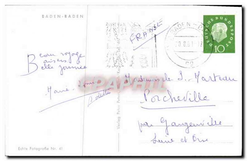 Old Postcard Baden Baden