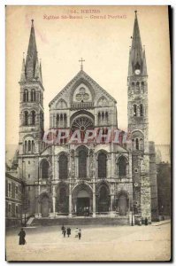 Old Postcard Reims Church St Remi Grand Portal