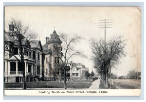 C. 1910 Looking North On Ninth Street Temple Texas Postcard F132E