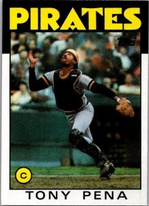 1986 Topps Baseball Card Tony Pena Pittsburgh Pirates sk10692