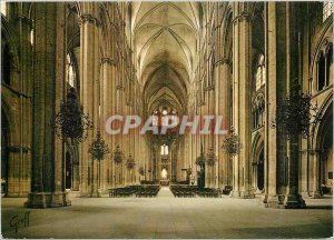 Modern Postcard Bourges (Cher) Berry St Etienne Cathedral Nave (Longuere 124 ...