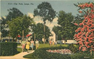 City Park Largo Florida Sun News Teich Linen #C-11 1940s Postcard 20-9521