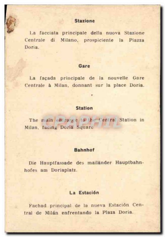 Italy italia Modern Postcard Milano