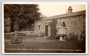 Old Class Room & New Stone Pulpit Tockholes Church Yard RPPC England Postcard