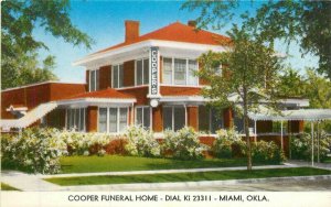 Oklahoma Miami Cooper Funeral Home MWM roadside Postcard 22-2135