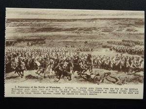 Panorama of BATTLE OF WATERLOO (1) Wellington & Napoleon c1912 Postcard by PIB