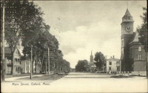 Oxford MA Main St. c1910 Rotograph Postcard